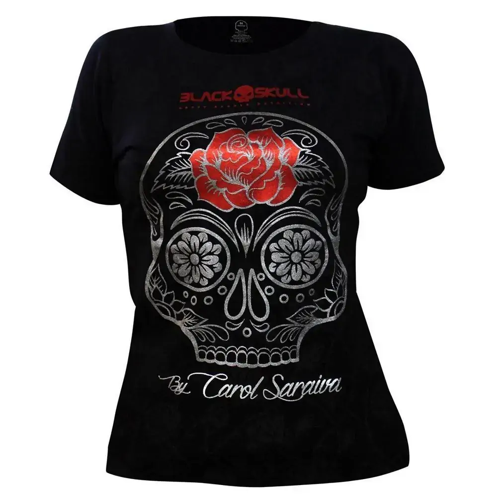 Camiseta Preta Carol Saraiva Tam M Blackskull