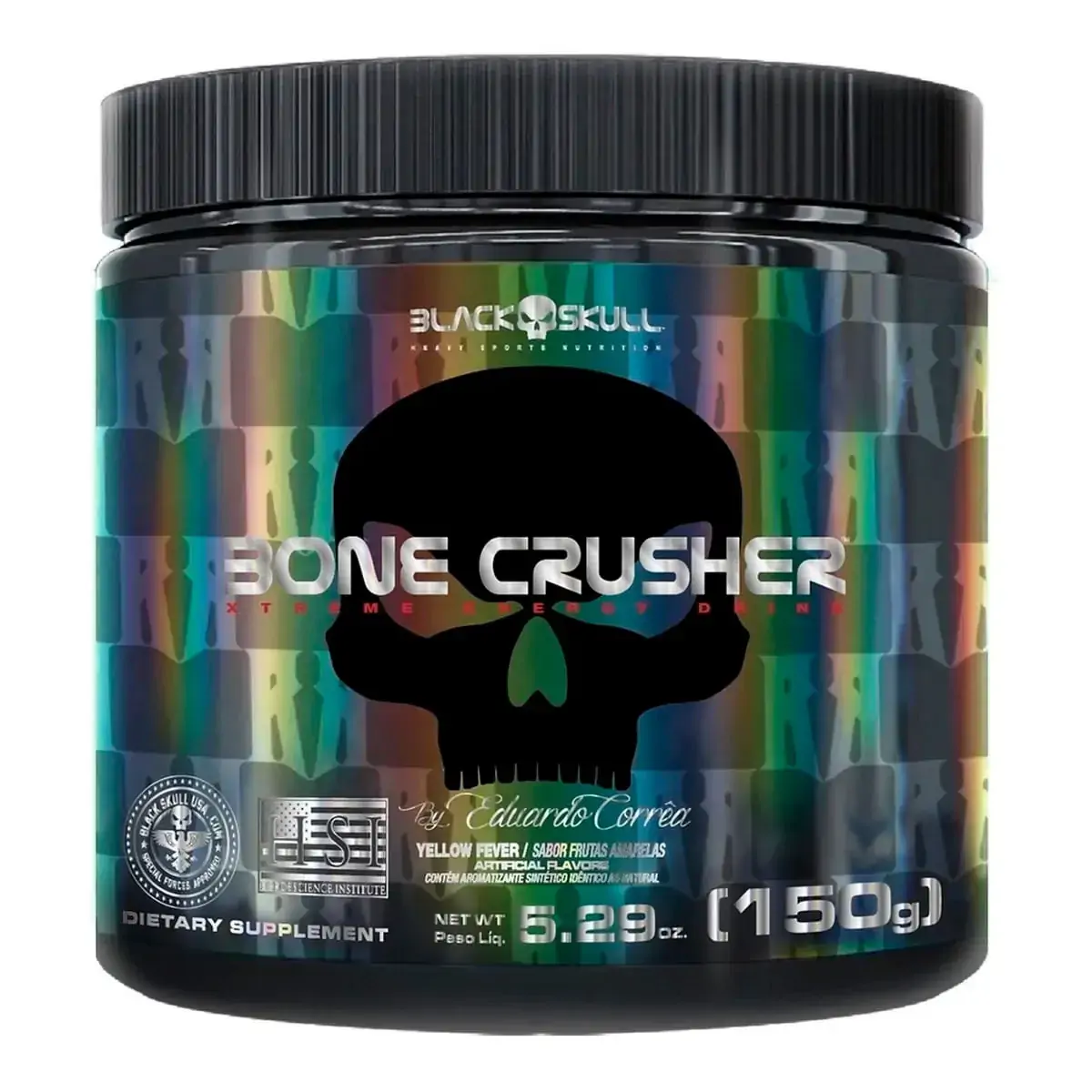 Pré Treino Bone Crusher Yellow Fever 150 G Black Skull