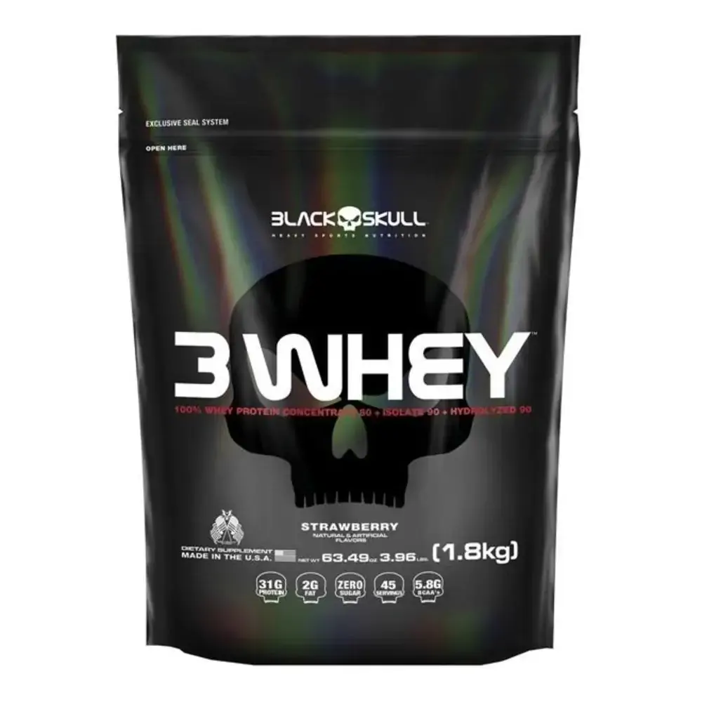 3 Whey Baunilha 1,8kg Black Skull