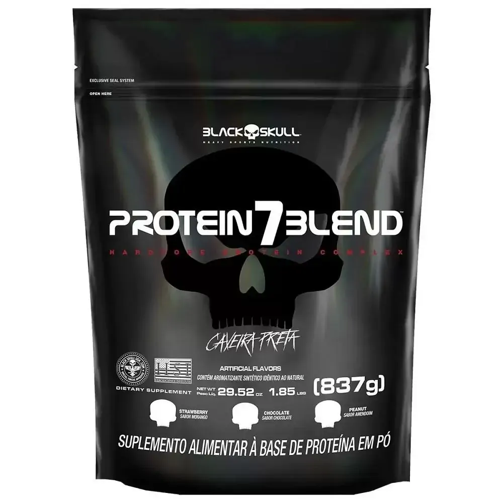 Whey Protein 7Blend Refil Black Skull 837g Chocolate