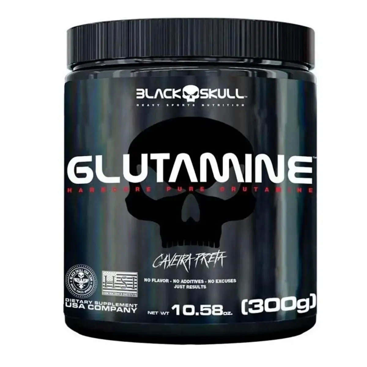 Glutamine 300g Caveira Preta Black Skull