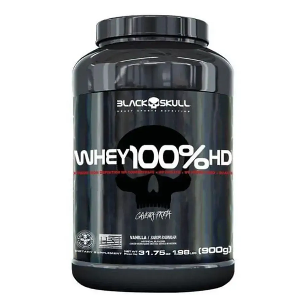 Whey 100% Black Skull Caveira Preta Baunilha 900g