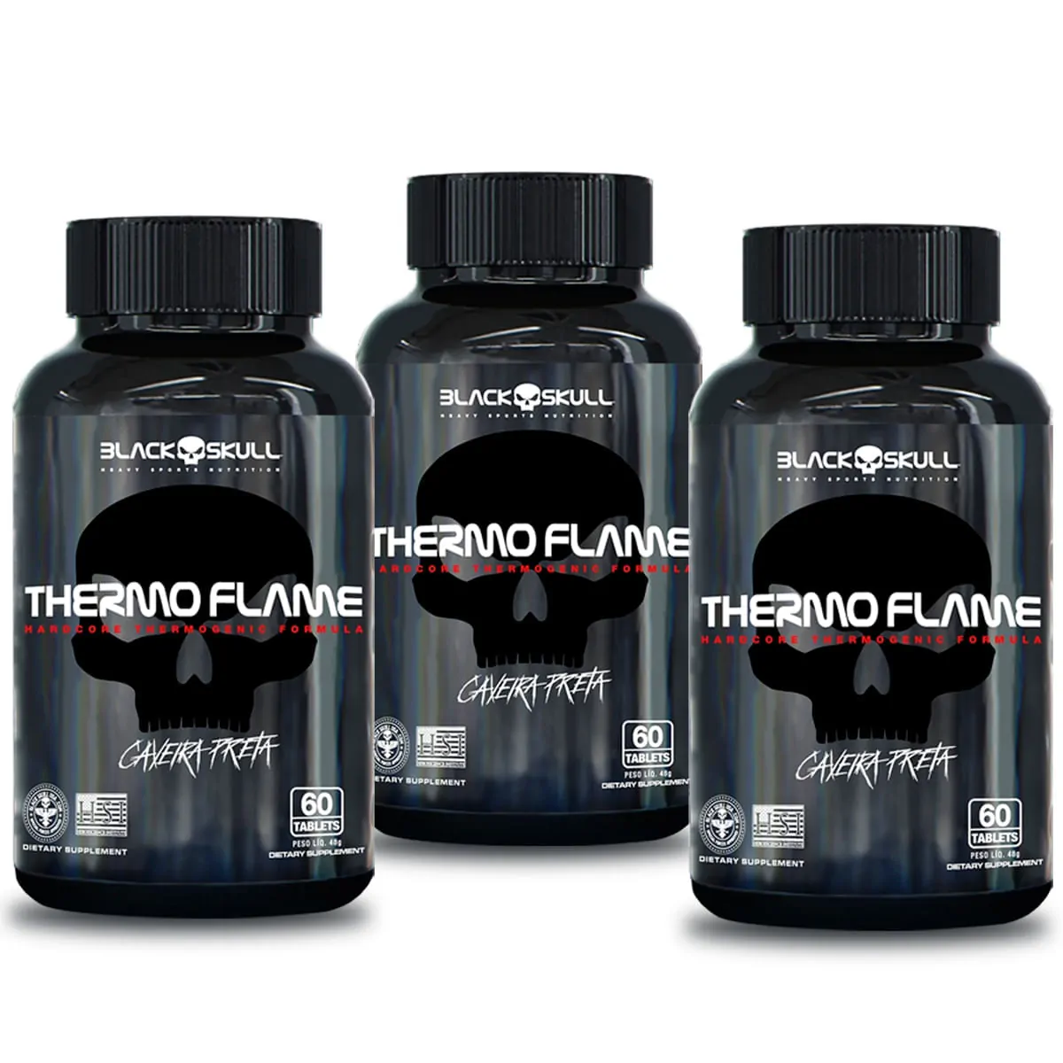 TERMOGÊNICO THERMO FLAME 60 CAPS - KIT C/ 3 UNID - KIT TERMOGÊNICO THERMO FLAME 60 CAPS C/ 3 UNID