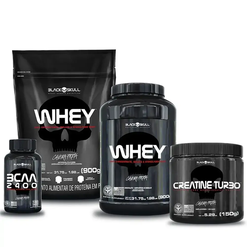 COMBO WHEY 2X + BCAA + CREATINA (MOR E CHOC)