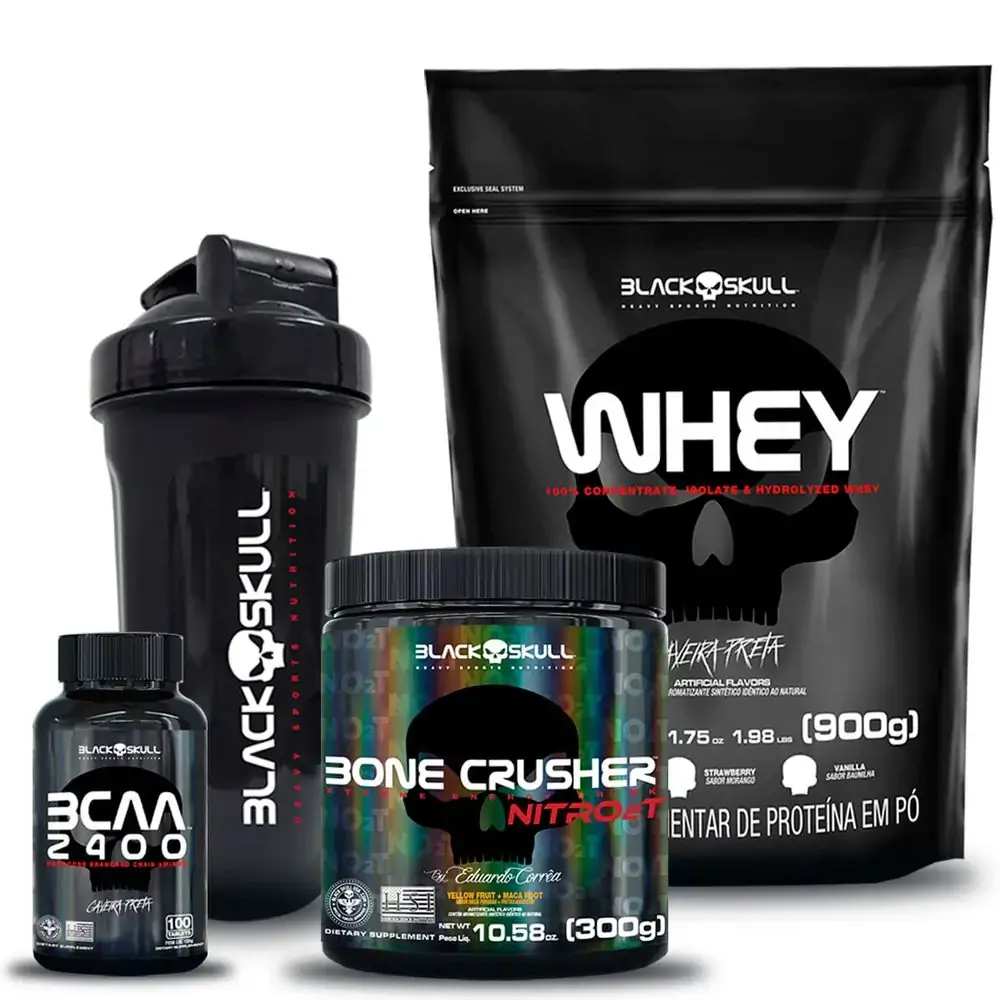 NOVO BONE CRUSHER NITRO 2T+ WHEY + BCAA + COQUETELEIRA - NOVO BONE CRUSHER NITRO 2T+ WHEY (MOR) + BC