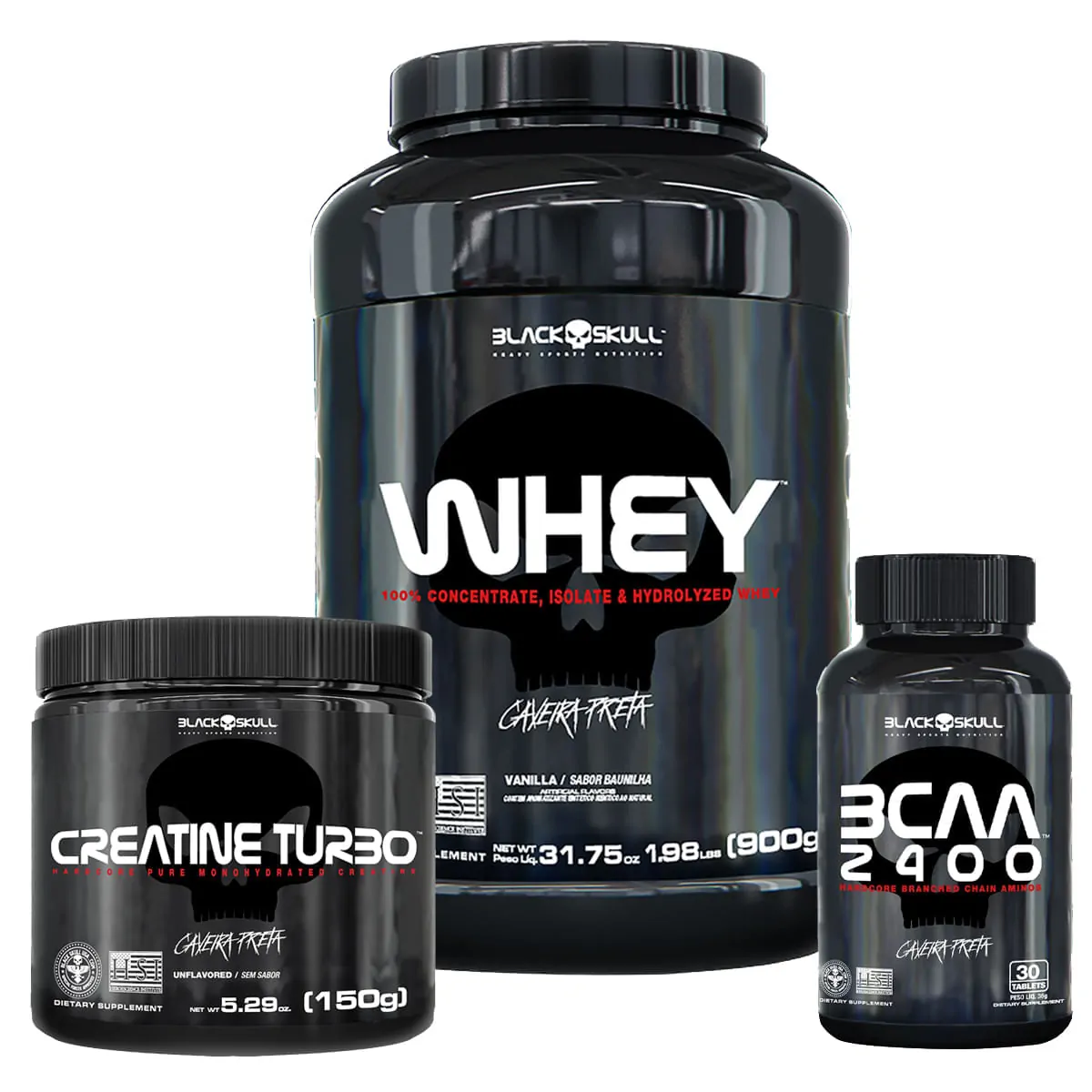 KIT WHEY + BCAA + CREATINA - KIT WHEY (BAU) + BCAA + CREATINA