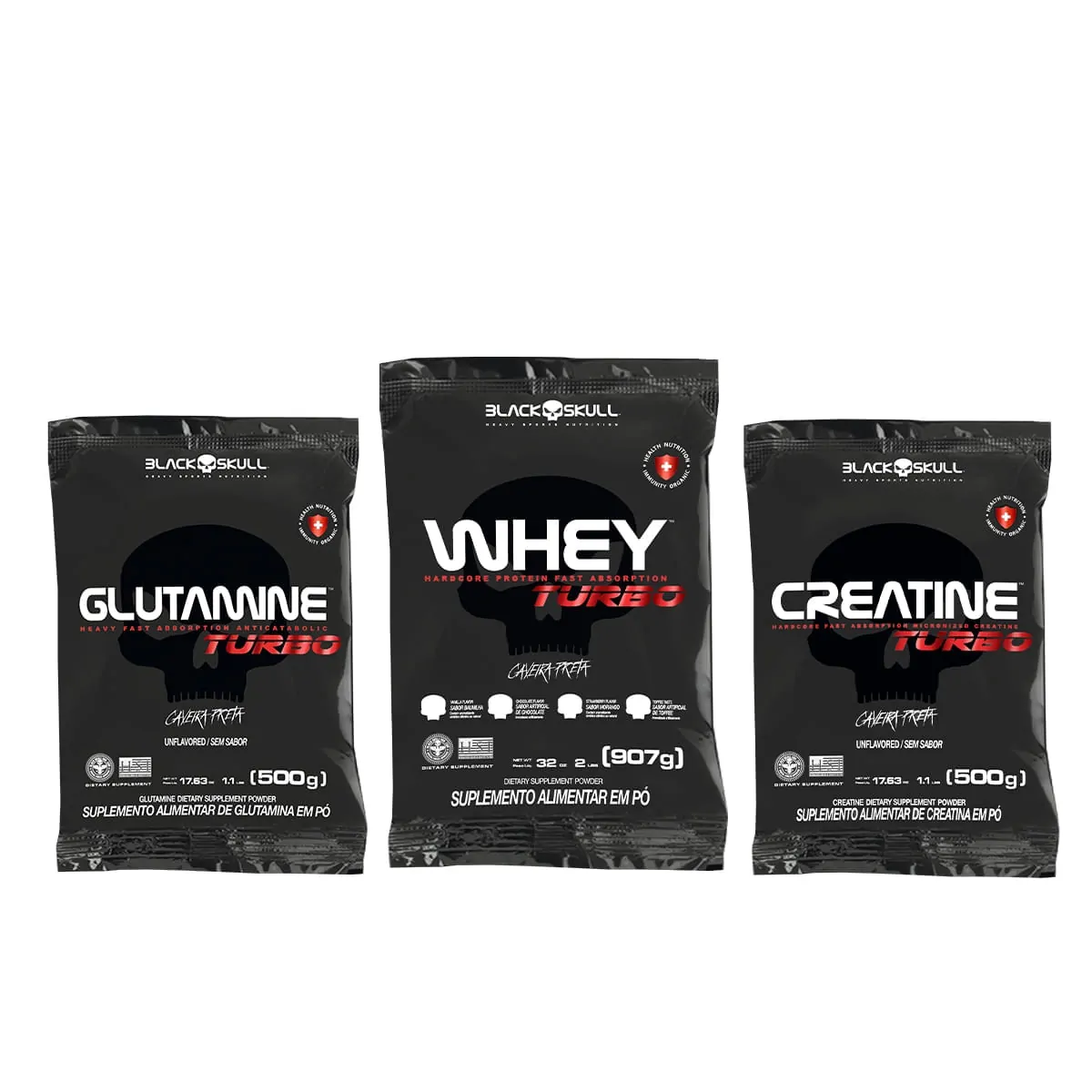 KIT TURBO WHEY + GLUTAMINA + CREATINA - KIT TURBO WHEY (CHOCOLATE) + GLUTAMINA + CREATINA