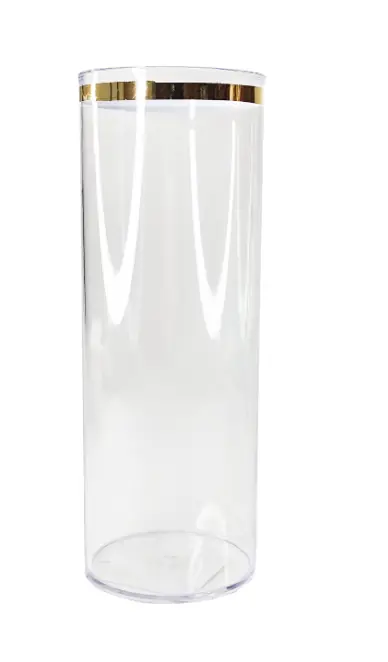 Copo Drink Tranparente C/borda Dourada Cod 1071
