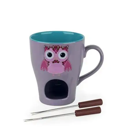 Jg.fondue Porcelana Rojemac 3 Pcs Purple Cat