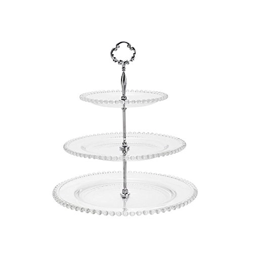 Jg.3 Pratos Cristal Rojemac Pearl Silver C/suporte