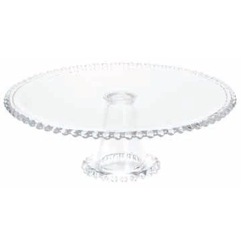 Prato para Bolo Pearl com Pé em Cristal
