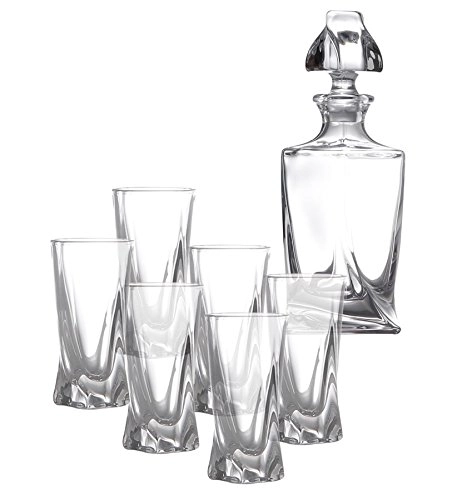 Cj.7 Pcs P/licor Rojemac Garrafa/copos Cristal