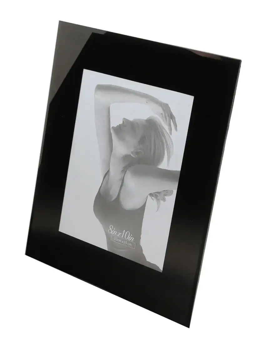 Porta Retrato Vidro 10x15cm Preto Rojemac