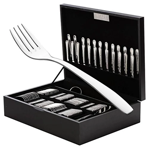Faqueiro Inox London C/ 130 Pçs Estojo De Madeira Rojemac