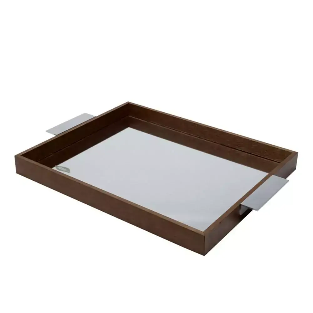 Bandeja de Madeira com Espelho Woodart 35x25cm