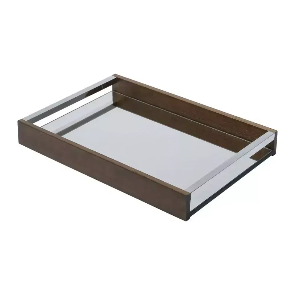 Bandeja com Espelho Wood 25x36cm