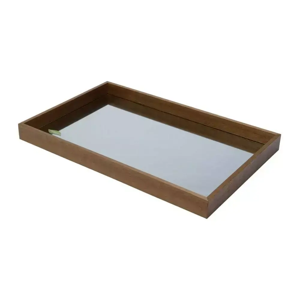 Bandeja Natural Retangular com Espelho - 55cm