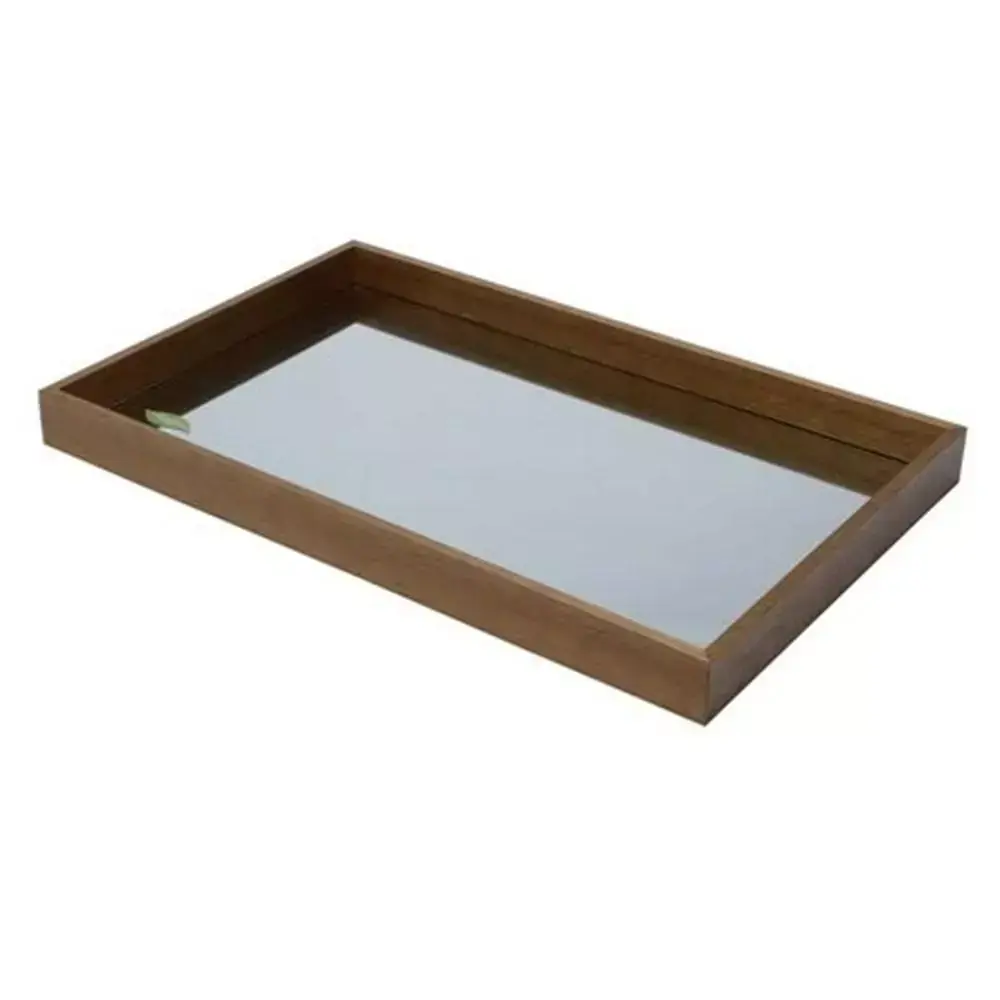 Bandeja Natural Retangular com Espelho - 46cm