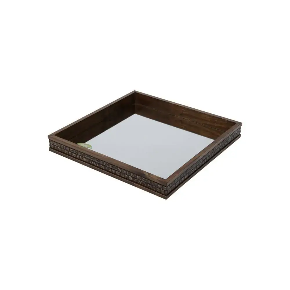 Woodart Pine Wood Tray With Mirror
