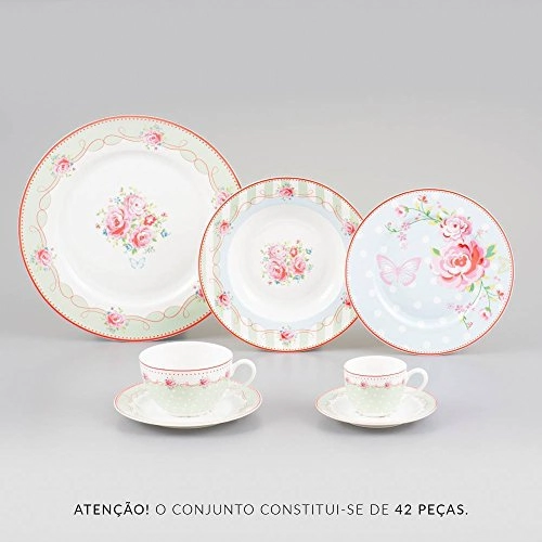 Jg.jantar Rojemac 42 Pcs Porcelana Flowers