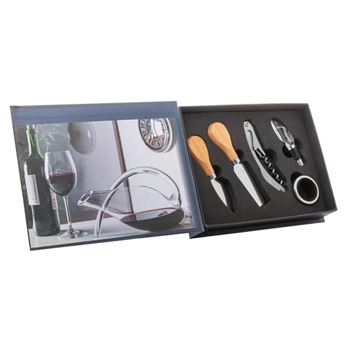 Conjunto 4 Peças De Aço Inox Para Vinhos E Queijos Com Caixa Wolff