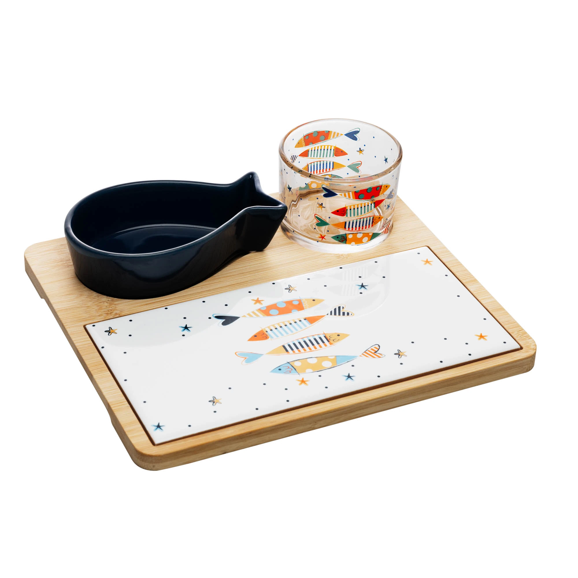 Kit Petisqueira Bowl Bandeja Tabua Iki 4pcs 21007 Rojemac