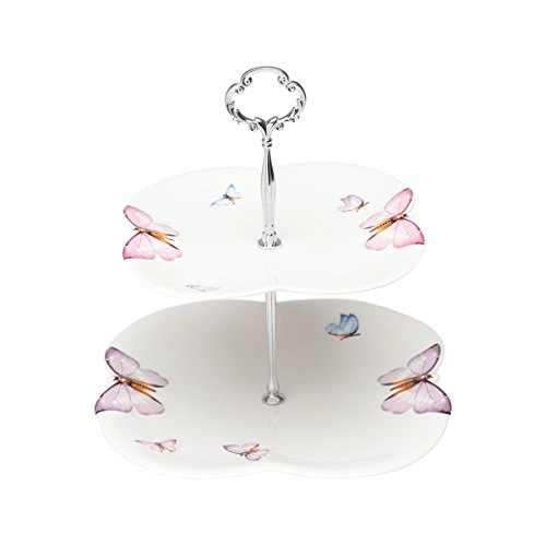 Porta Doce Rojemac Porcelana 2 Niveis C/alca Metal