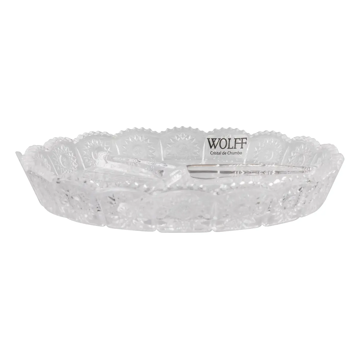 Petisqueira Redonda Cristal Com 3 Divisórias Wolff 20cm X 3cm