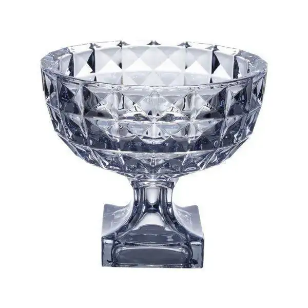 Centro De Mesa Decorativo Cristal De Chumbo C/pe Diamant Azul 25x22cm