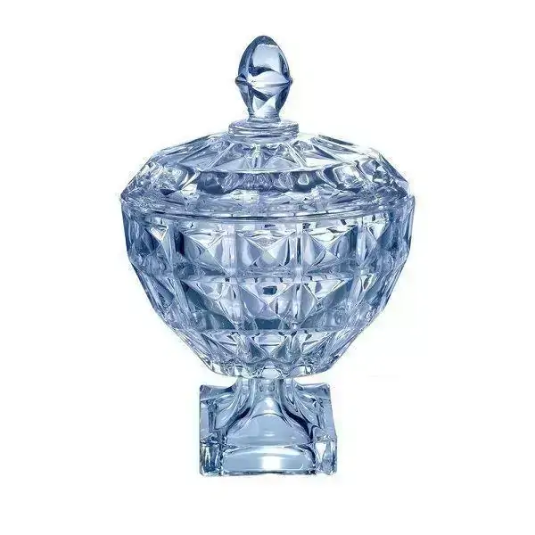 Bomboniere de Cristal com PE e Tampa Diamant AZUL WOLFF 26060