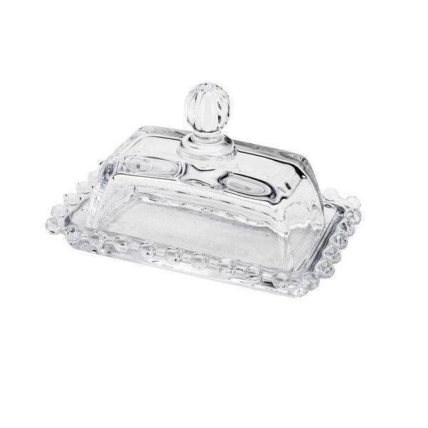 Manteigueira 14 CM de Cristal Transparente com Tampa DOTS WOLFF 26755