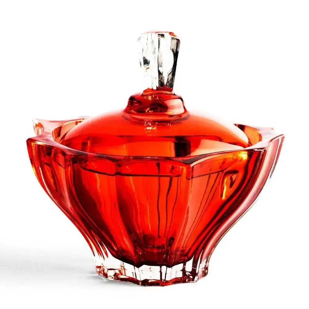 Potiche Decorativo Cristal C/tampa Paradise Coral 12x12cm