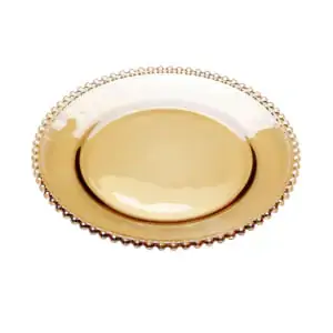PRATO CRISTAL PEARL ÂMBAR 20cm