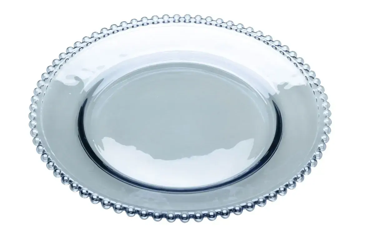 Prato Cristal De Chumbo Pearl Azul 28cm