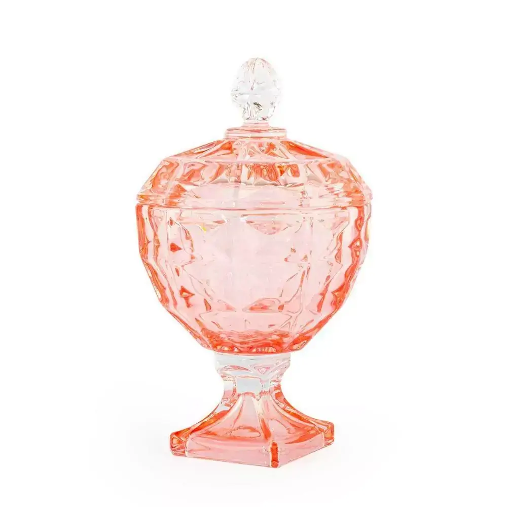 Potiche Cristal Diamant Rosa 12x19cm