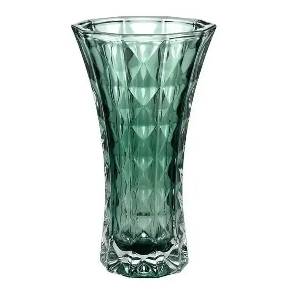 Vaso Cristal De Chumbo Diamant Verde 15x26cm
