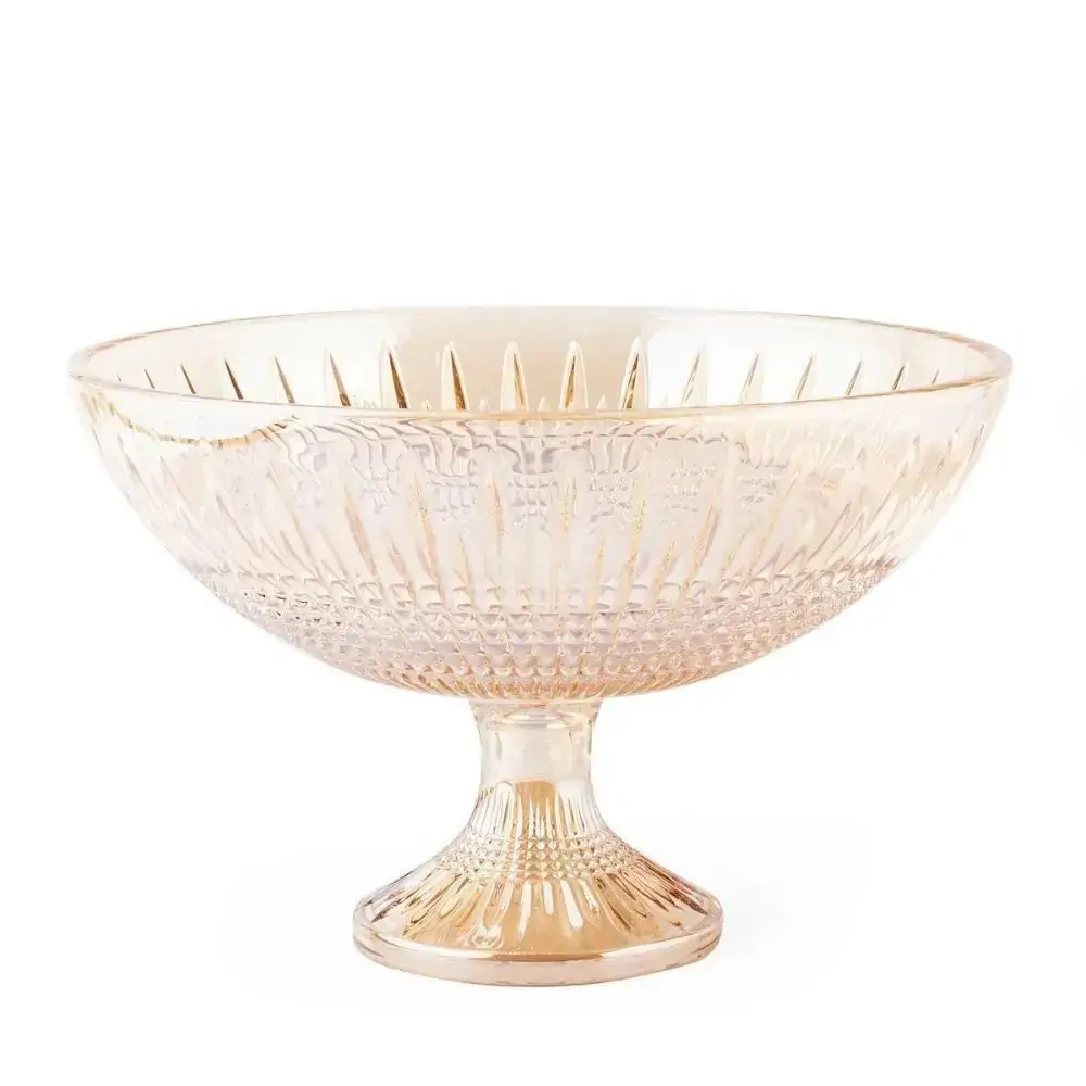 Centro De Mesa Decorativo Cristal De Chumbo C/pe Queen Ambar 30x19cm