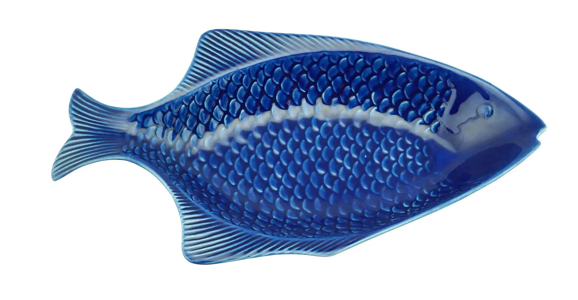 Peixe Decorativo Ceramica Ocean Azul 37x20cm Rojemac
