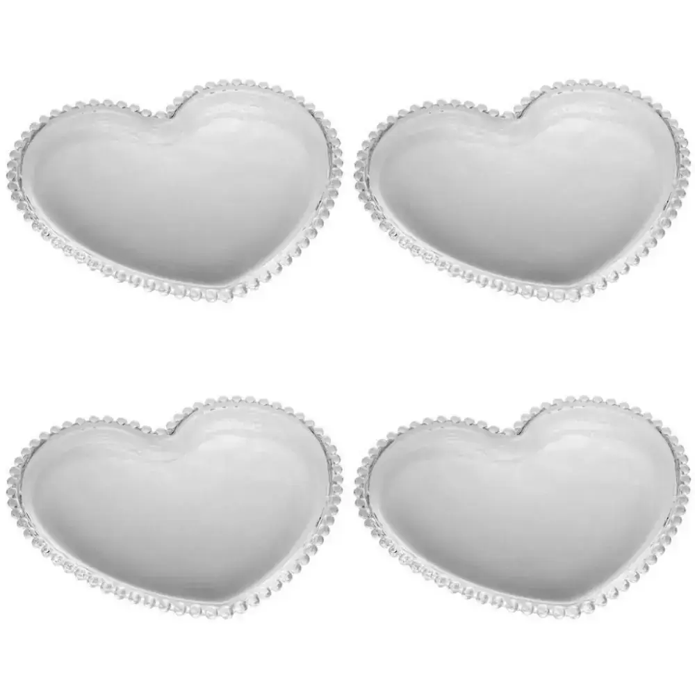 Conjunto de 4 Pratos Wolff Cristal Pearl 18cm Transparente