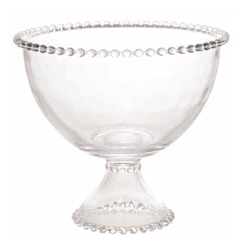 Saladeira Bolinha c/Pé Wolff Cristal em Vidro Ø20cm Incolor