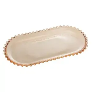 Travessa Oval Cristal Pearl Ambar 30x15x2cm 28406 Rojemac