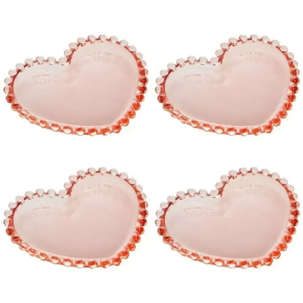 Conjunto de 4 Pratos Wolff Cristal Pearl 12cm Rosa - Rojemac