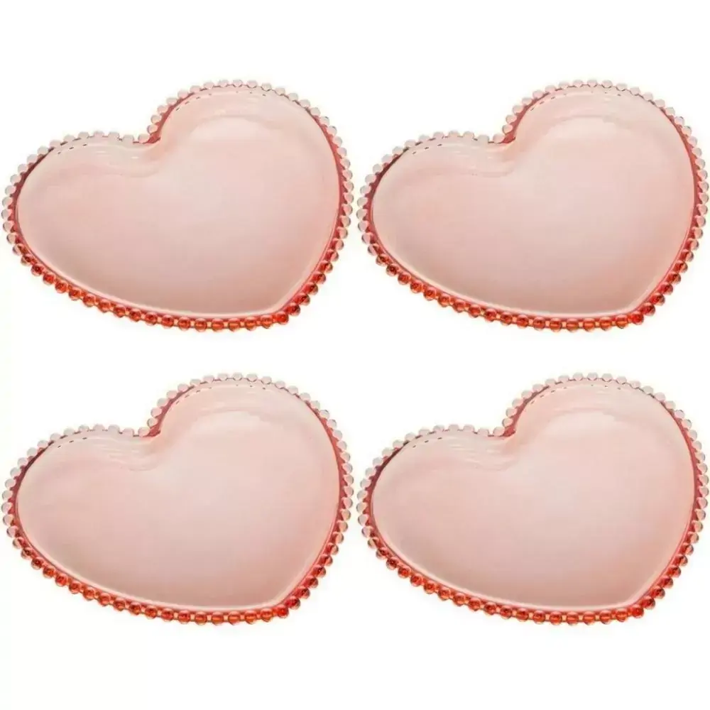 Conjunto de 4 Pratos Wolff Cristal Pearl 18cm Rosa - Rojemac