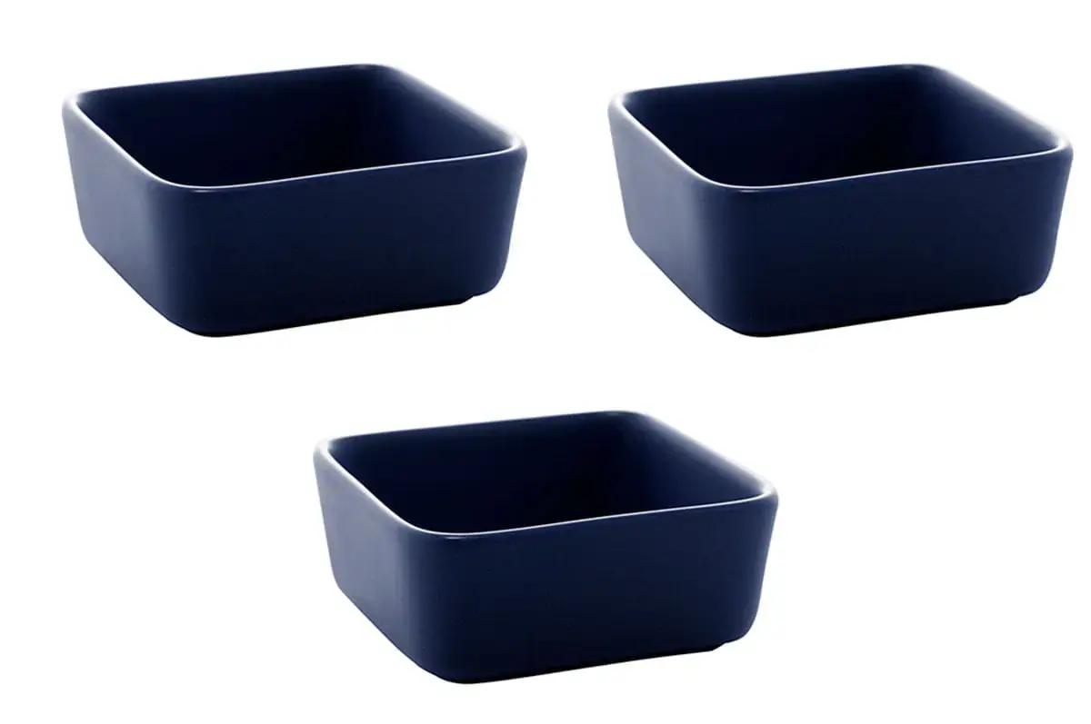 Cj Bowl Porcelana Nordica Azul Escuro Matt 9x9x4cm 3pcs 28617 Rojemac