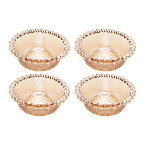 Cj 4 Bowls Wolff Cristal Daisy Ambar 14x8cm Un