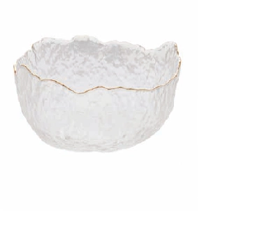 Bowl De Cristal Martelado Borda Dourada Taj 19x10cm 28954 Rojemac