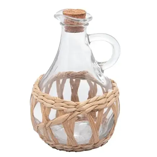 Garrafa P/ Azeite De Vidro 320ml C/ Fibra Natural Wolff