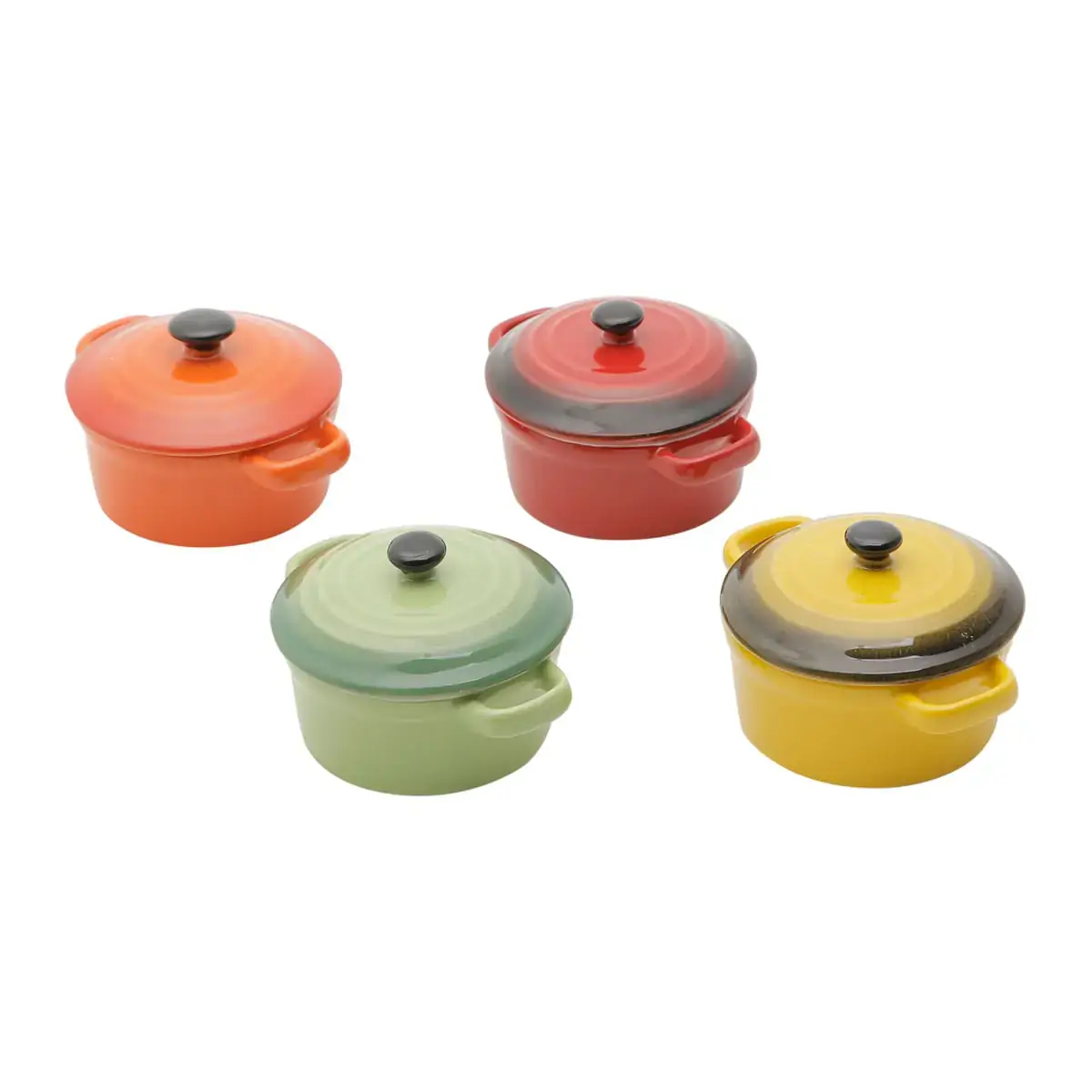 Mini Panela Porc C Tampa Colorida 4pcs 12.5x7.5cm 30396 Lyor