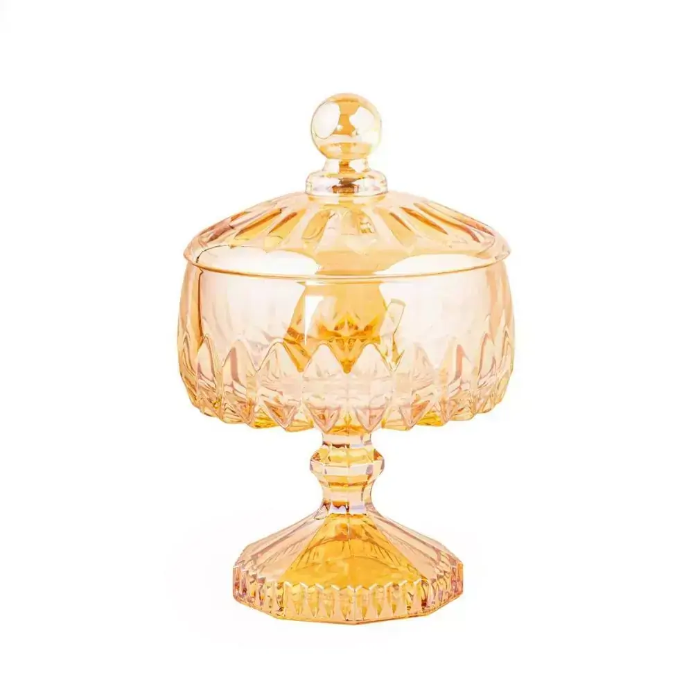 Potiche de Cristal Louise Âmbar 14x23cm