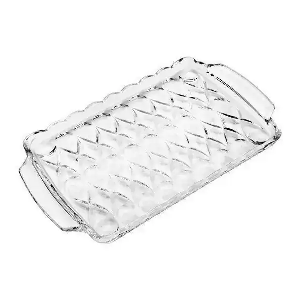 Bandeja de Cristal Ecologico ANGEL com ALÇA Transparente 35X21,5X2,5CM WOLFF 35224